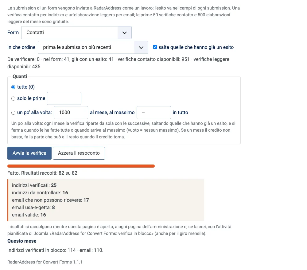 La verifica in blocco delle submission